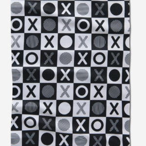 geometry checkered xoxo tea towel